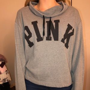 grey lightweight funnel neck sweater